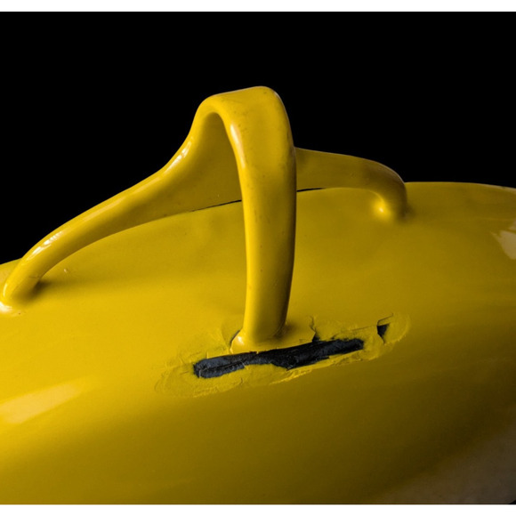 Vtg Dansk Designs Kobenstyle Yellow Enamel Steel Paella Round Pan 13" 1960s - Picture 6 of 16